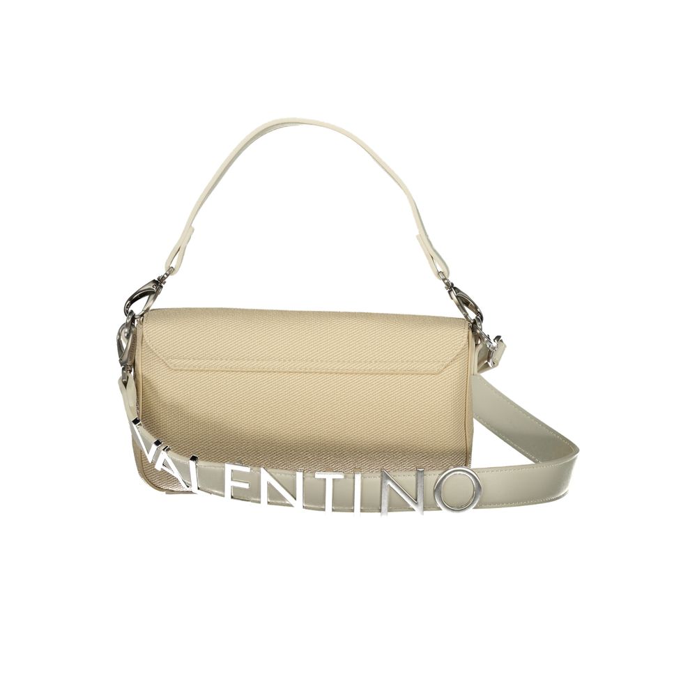 Mario Valentino White Leather-Finish Handbag with Removable Strap