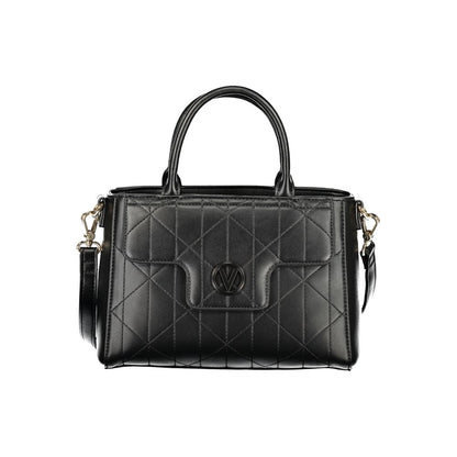Mario Valentino Black Leather Handbag with Adjustable Strap