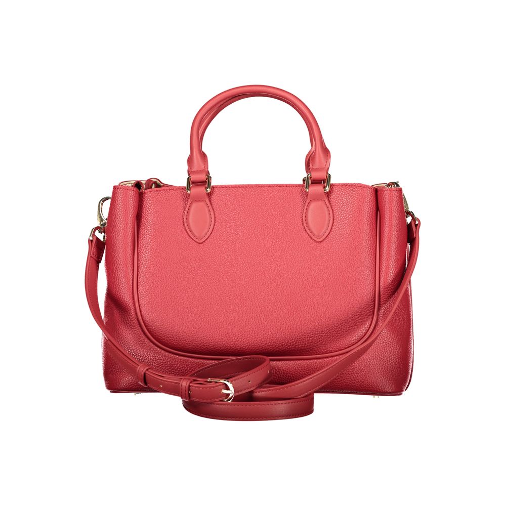 Mario Valentino Red Leather Handbag with Versatile Shoulder Strap