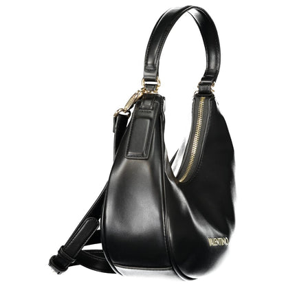 Mario Valentino Black Leather Shoulder Bag with Removable Strap