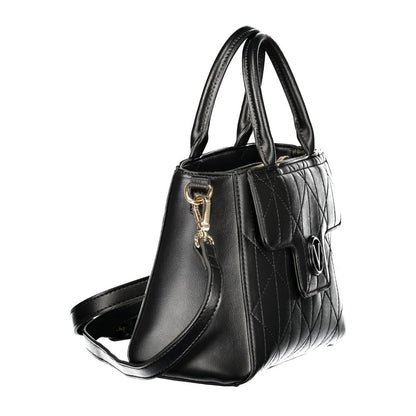 Mario Valentino Black Leather Handbag with Adjustable Strap