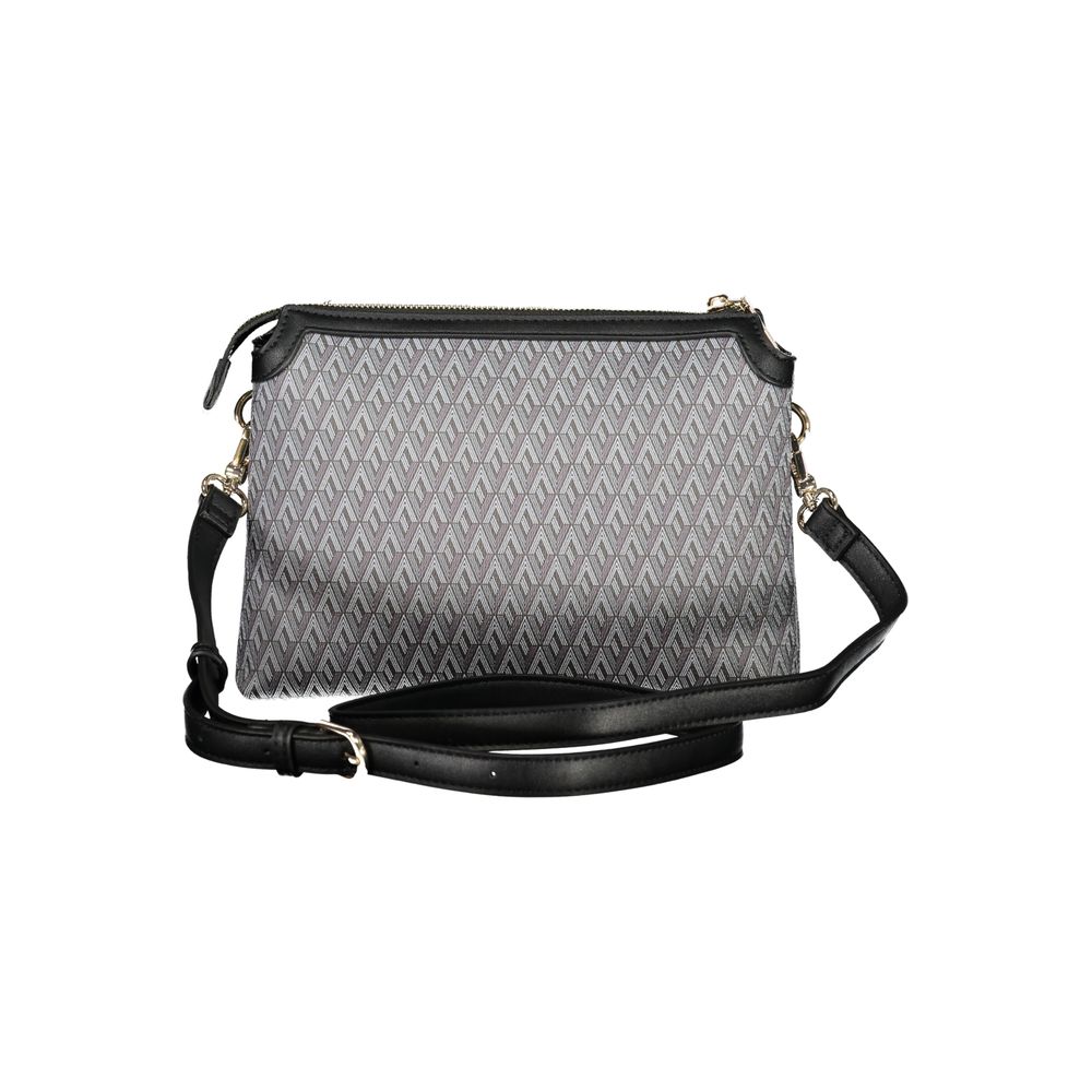 Mario Valentino Black Leather Handbag with Adjustable Strap