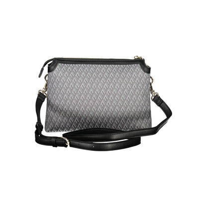 Mario Valentino Black Leather Handbag with Adjustable Strap