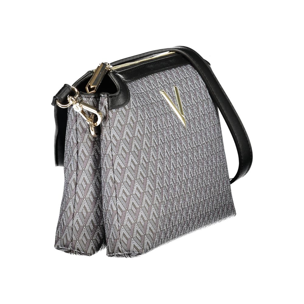 Mario Valentino Black Leather Handbag with Adjustable Strap