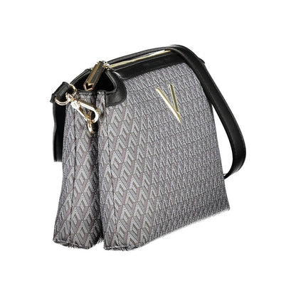 Mario Valentino Black Leather Handbag with Adjustable Strap