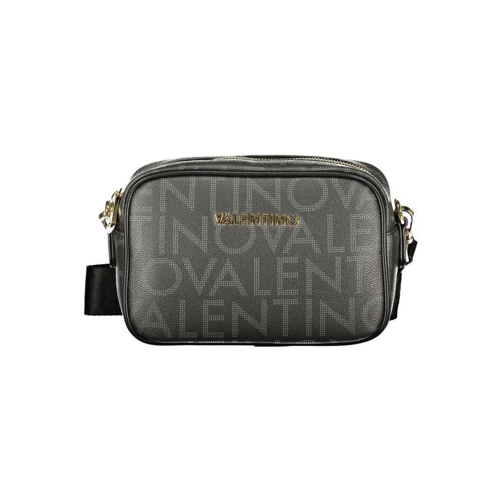 Mario Valentino Black Italian Leather Handbag with Adjustable Strap