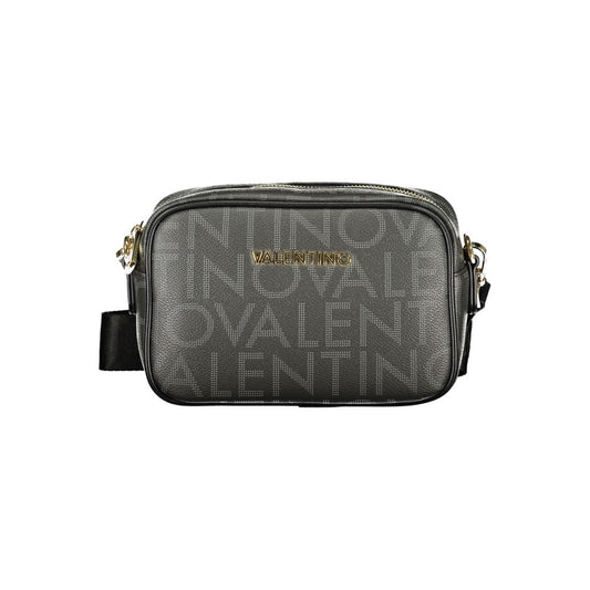 Mario Valentino Black Italian Leather Handbag with Adjustable Strap