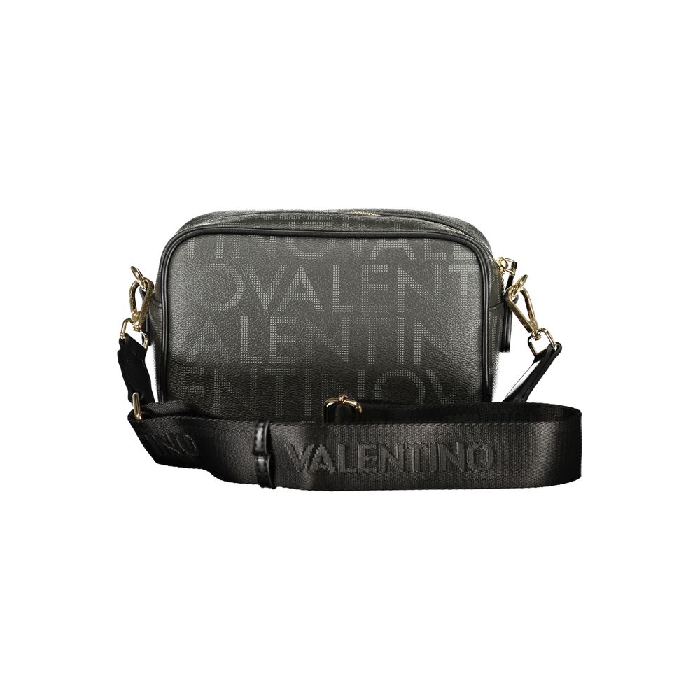 Mario Valentino Black Italian Leather Handbag with Adjustable Strap