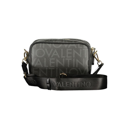 Mario Valentino Black Italian Leather Handbag with Adjustable Strap