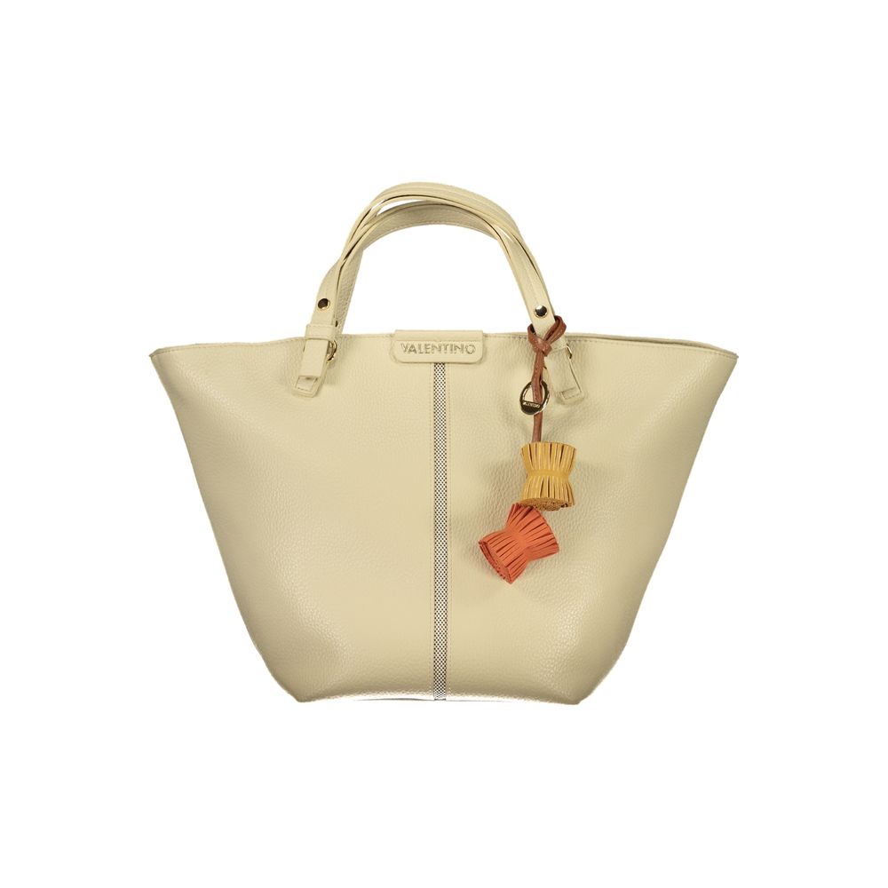 Mario Valentino Beige Recycled Handbag with Contrast Details