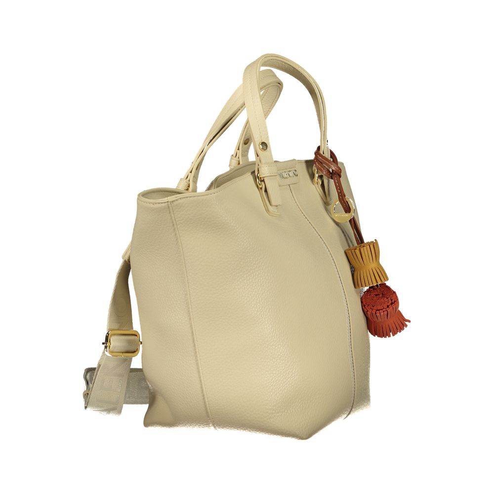 Mario Valentino Beige Recycled Handbag with Contrast Details