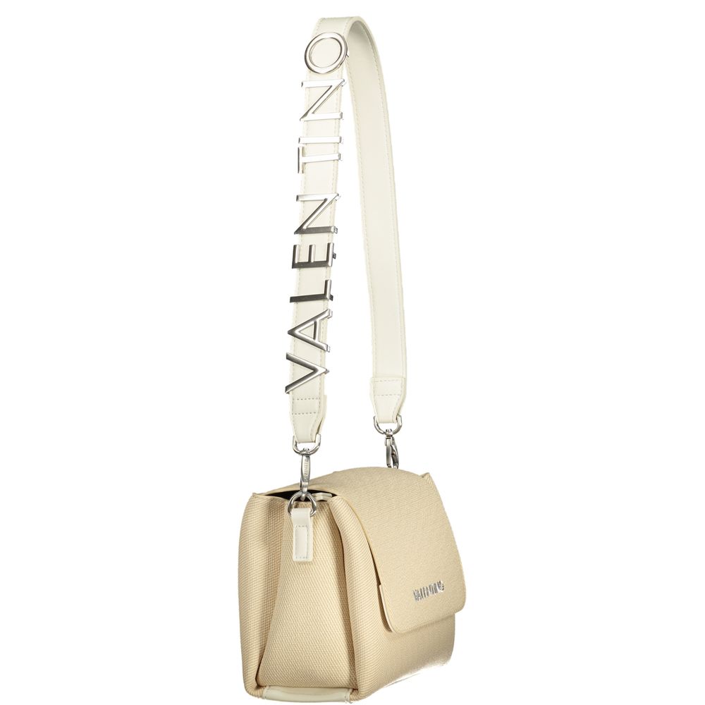 Mario Valentino Beige Handbag with Removable Strap and Zip Closure
