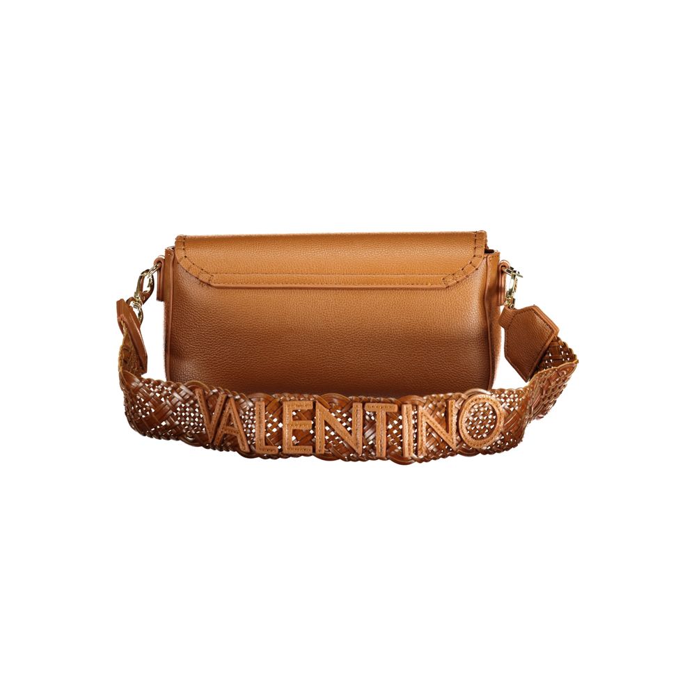 Mario Valentino Brown Leather Handbag with Removable Shoulder Strap