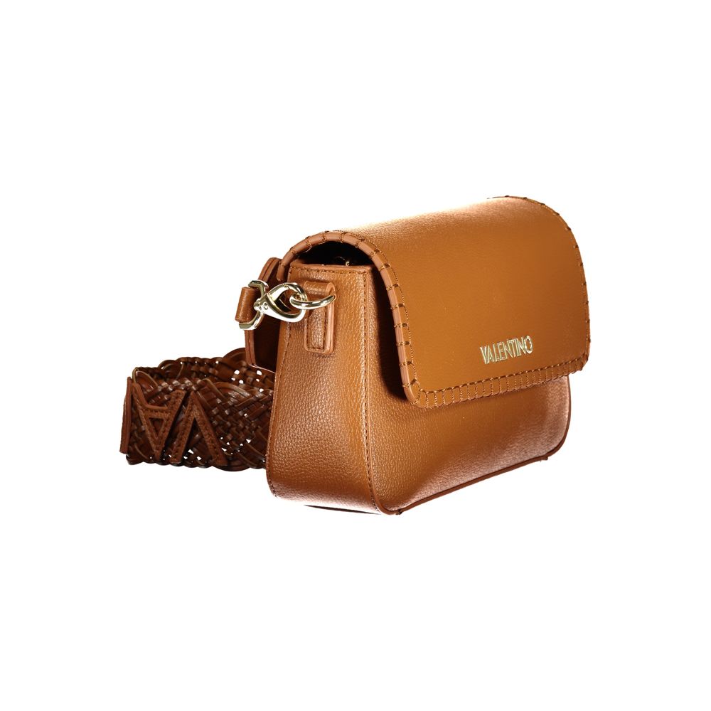 Mario Valentino Brown Leather Handbag with Removable Shoulder Strap