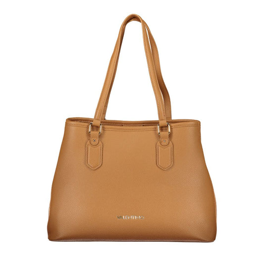 Mario Valentino Brown Leather-Handbag with Adjustable Strap
