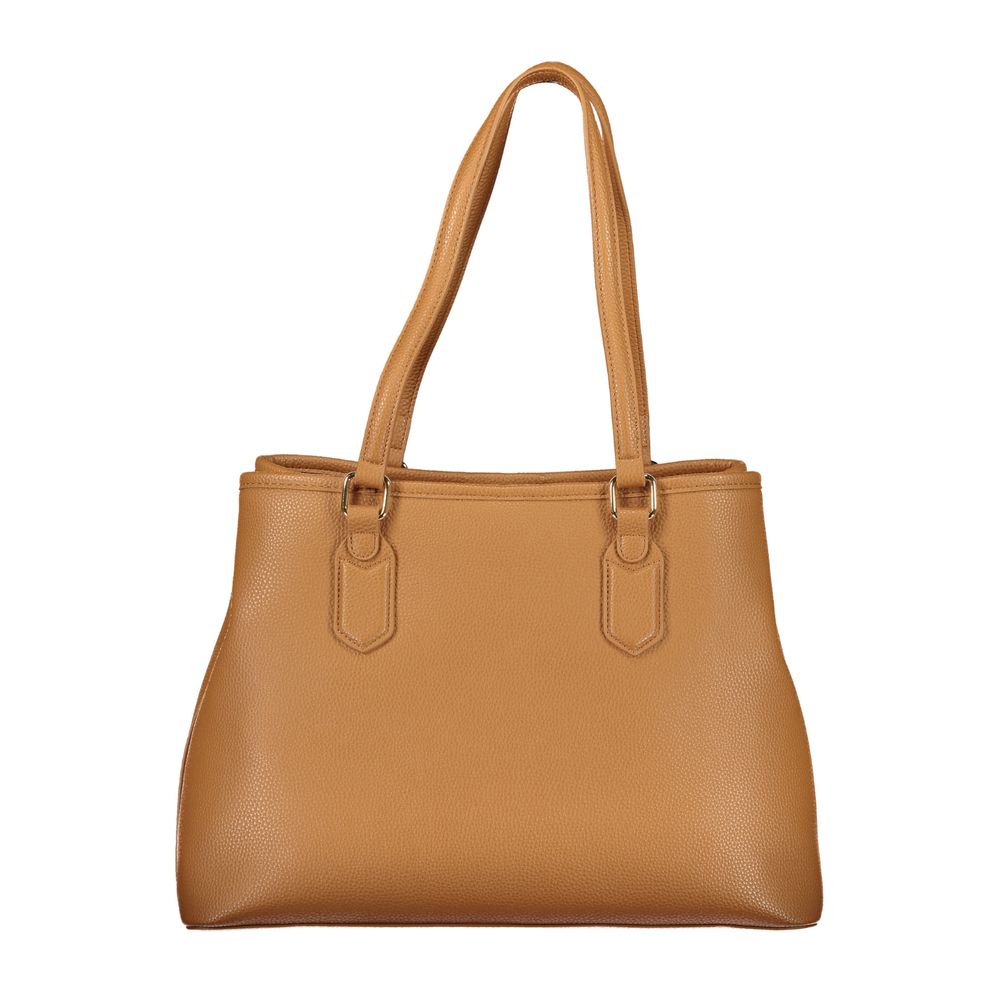 Mario Valentino Brown Leather-Handbag with Adjustable Strap