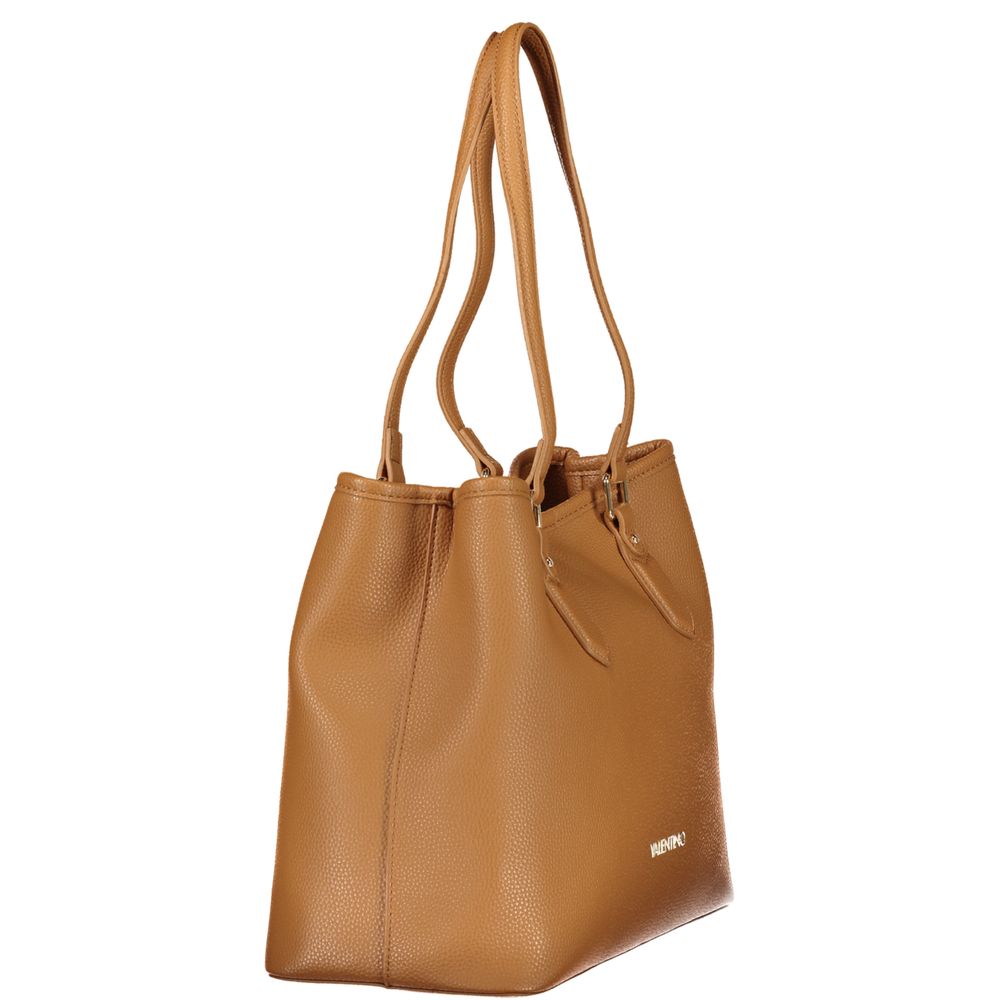 Mario Valentino Brown Leather-Handbag with Adjustable Strap
