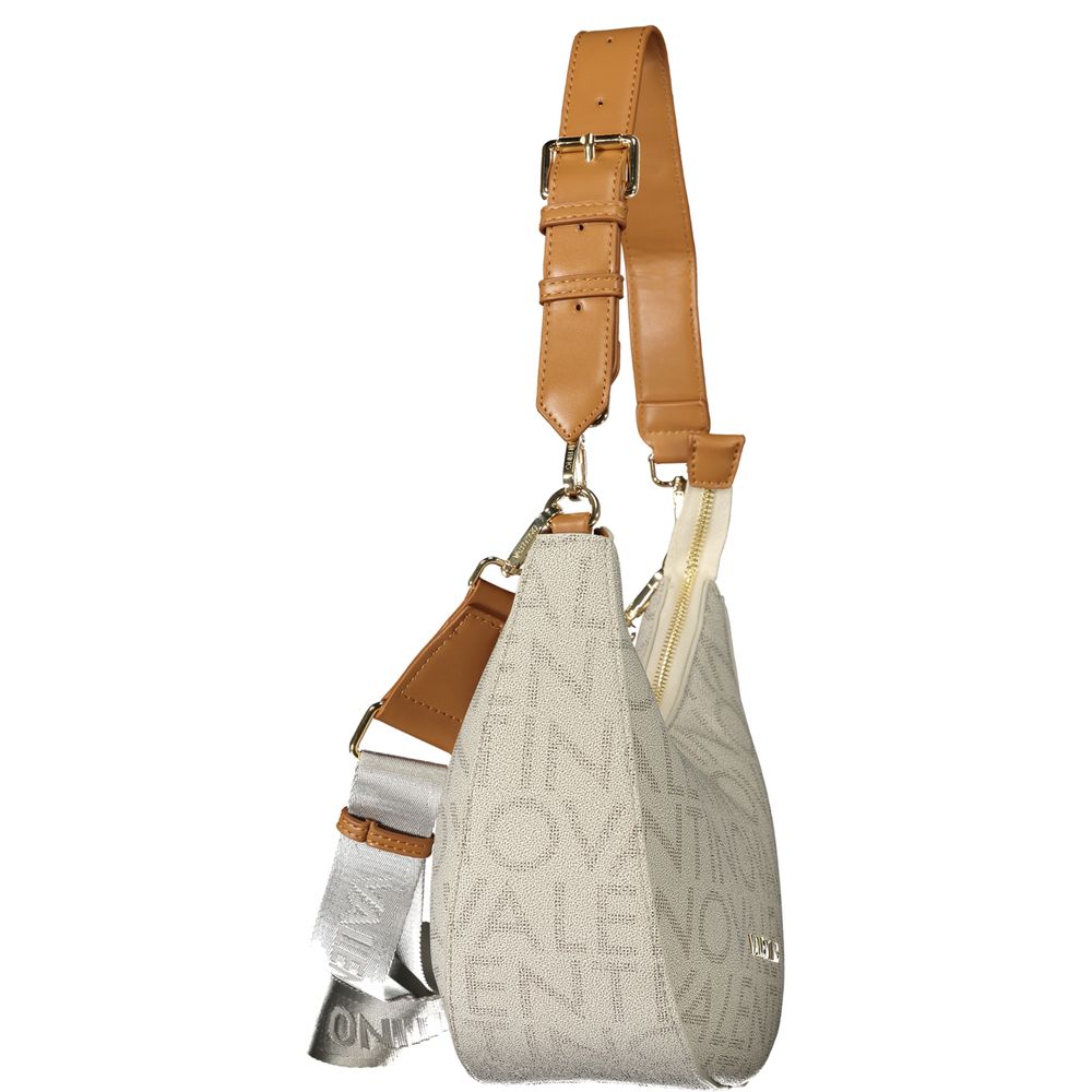Mario Valentino Beige Faux Leather Regina Re Hobo Bag