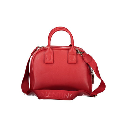 Mario Valentino Red Leather Handbag with Gold Accents