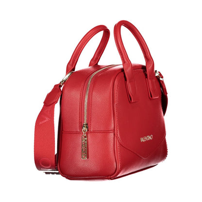 Mario Valentino Red Leather Handbag with Gold Accents