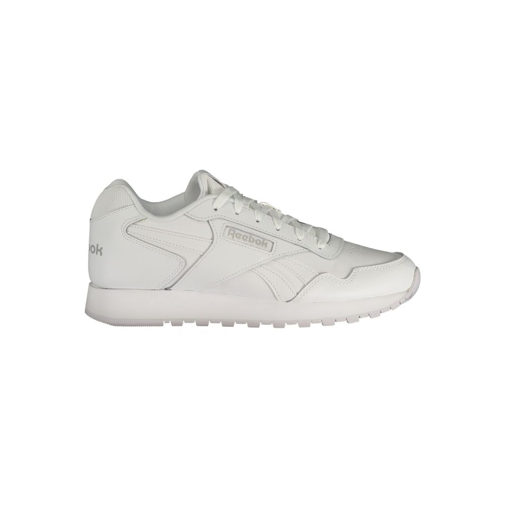 Reebok White Polyester Athletic Sneakers - Unisex Lace-Up Sports Shoes