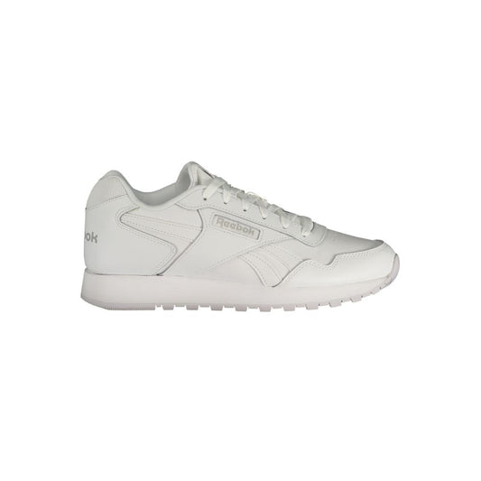 Reebok White Polyester Athletic Sneakers - Unisex Lace-Up Sports Shoes