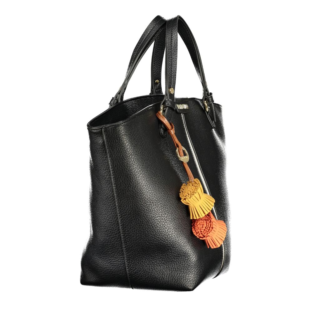 Mario Valentino Black Recycled Handbag with Contrasting Details