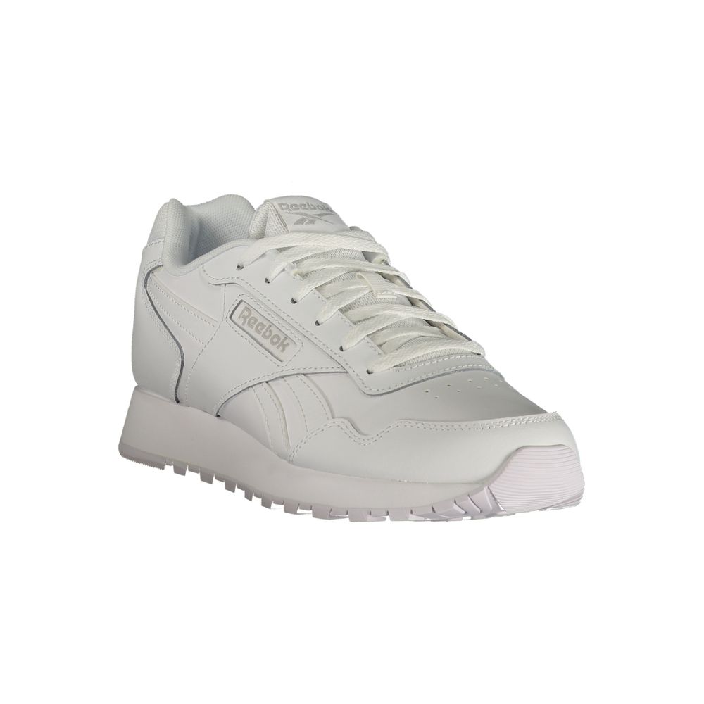 Reebok White Polyester Athletic Sneakers - Unisex Lace-Up Sports Shoes