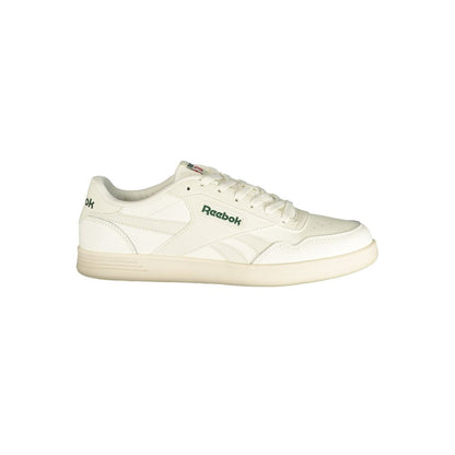 Reebok White Polyester Athletic Sneakers with Contrast Details