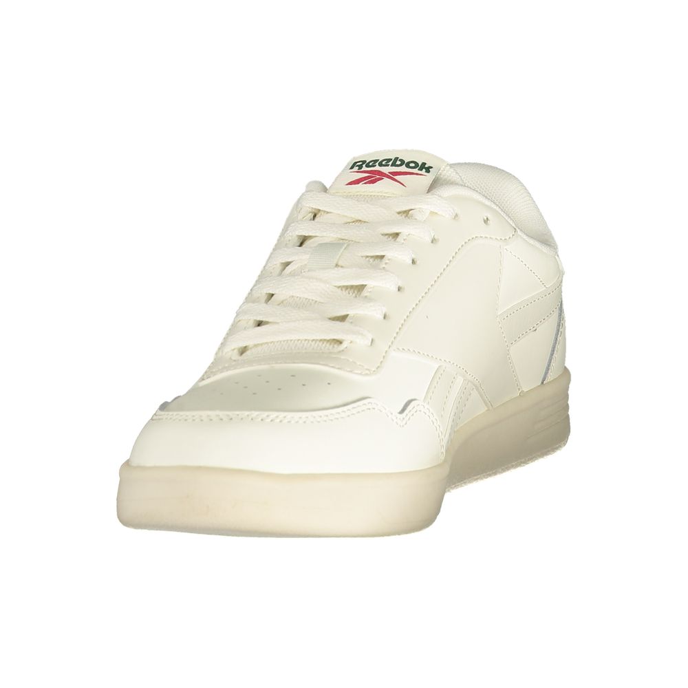 Reebok White Polyester Athletic Sneakers with Contrast Details
