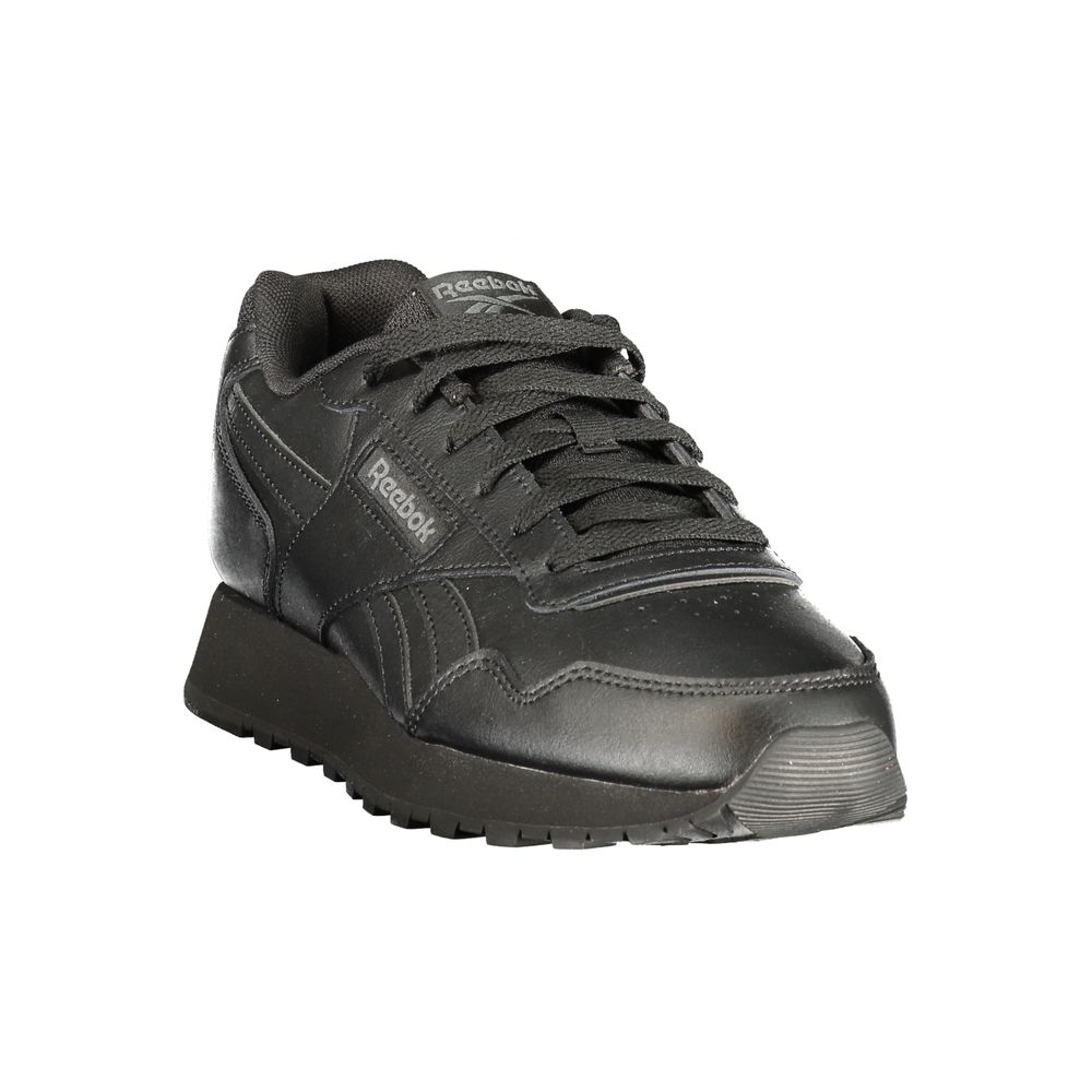 Reebok Black Polyester Athletic Sneakers - Unisex Lace-Up Sports Shoe