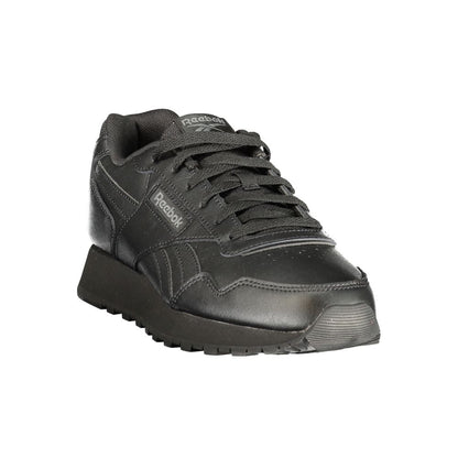 Reebok Black Polyester Athletic Sneakers - Unisex Lace-Up Sports Shoe