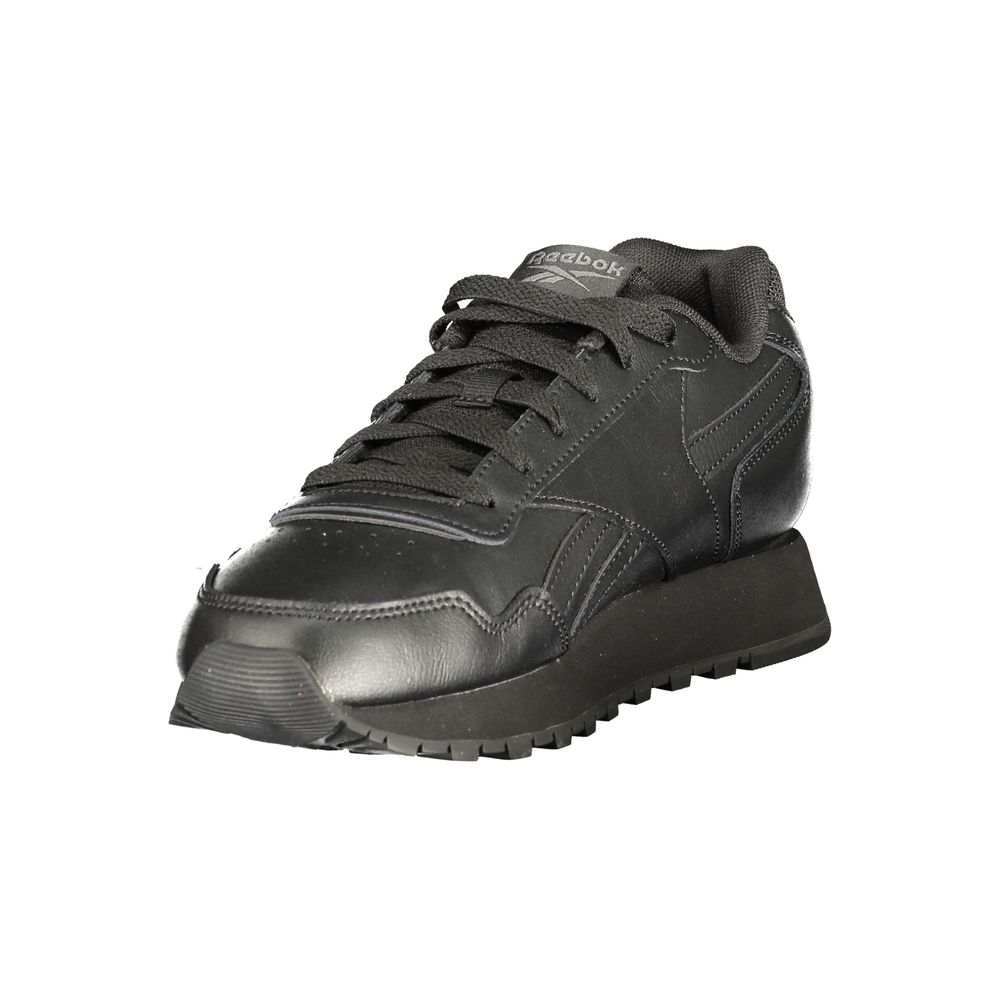 Reebok Black Polyester Athletic Sneakers - Unisex Lace-Up Sports Shoe