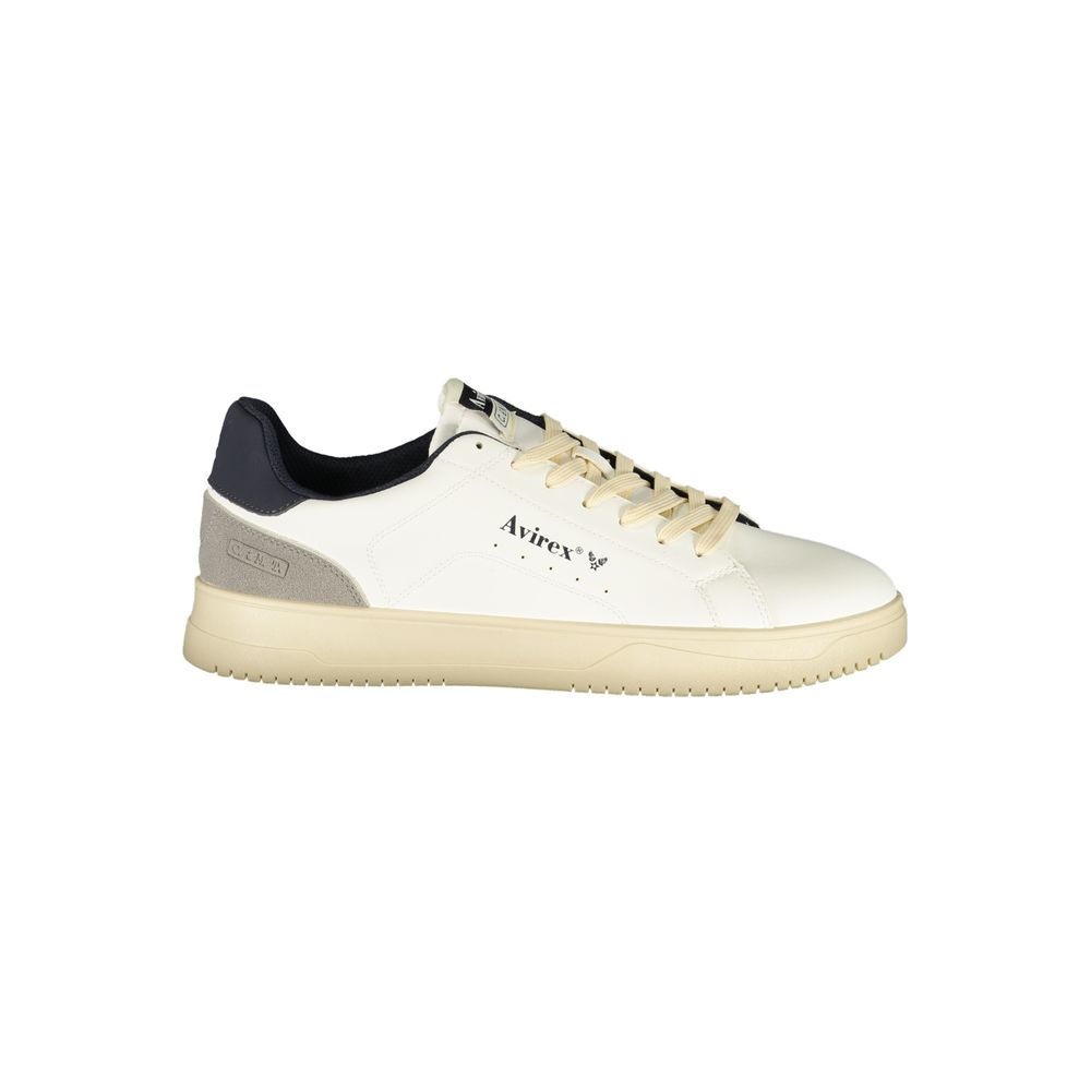 Avirex PANSIT02 White Polyurethane Men's Sneakers