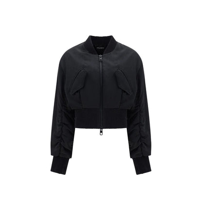 Dolce & Gabbana Black Acetate Bomber Jacket