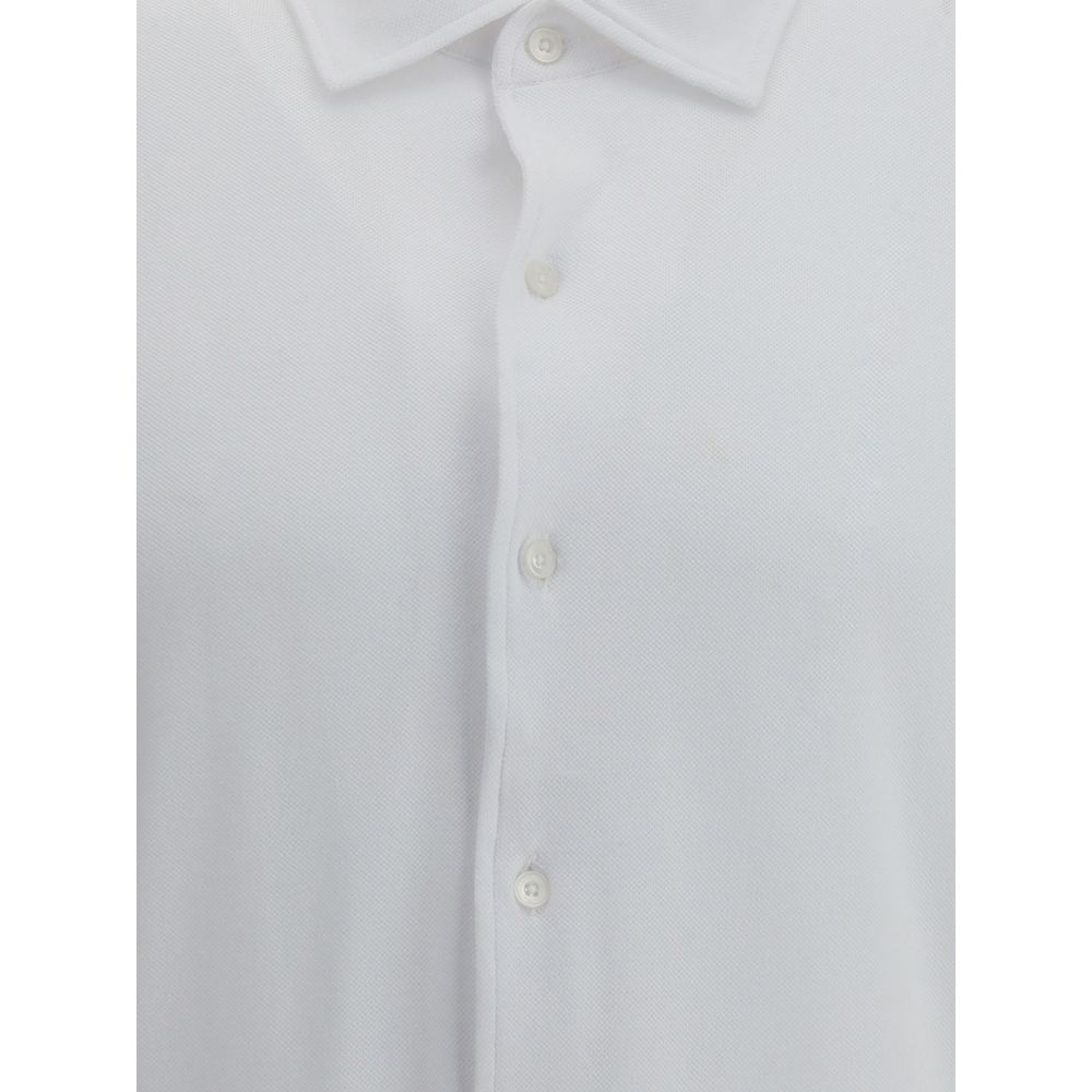 Brooksfield White Cotton Polo Shirt – Timeless Comfort and Style