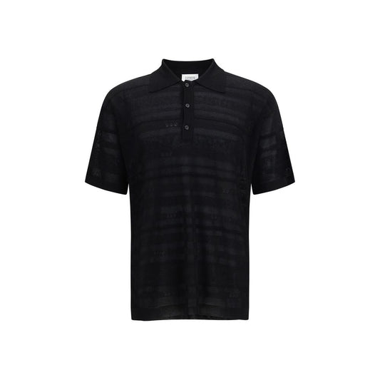 Laneus Black Cotton Polo Shirt - Ultimate Comfort Meets Style
