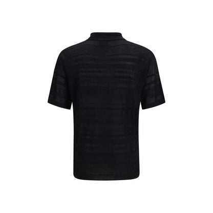 Laneus Black Cotton Polo Shirt - Ultimate Comfort Meets Style