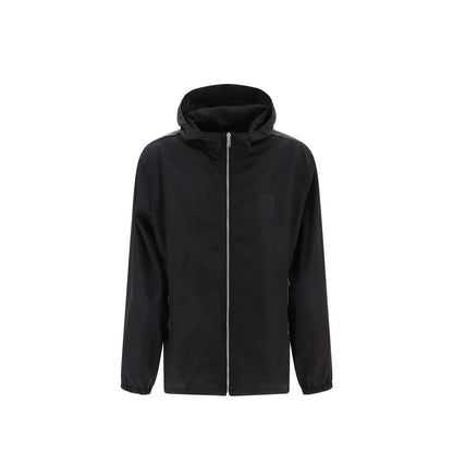 Givenchy Black Nylon 4G Laser-Engraved Hooded Windbreaker Shell Jacket