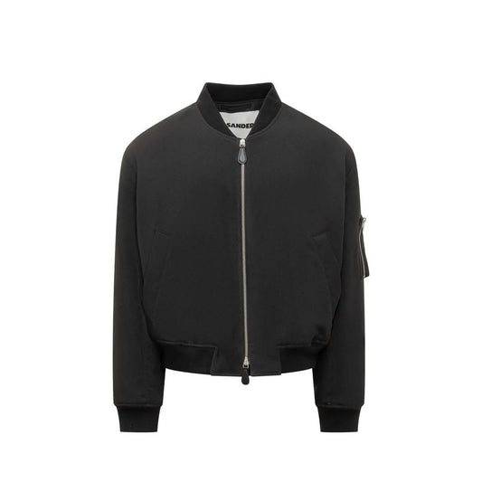 Jil Sander Black Polyester Bomber Jacket for Men
