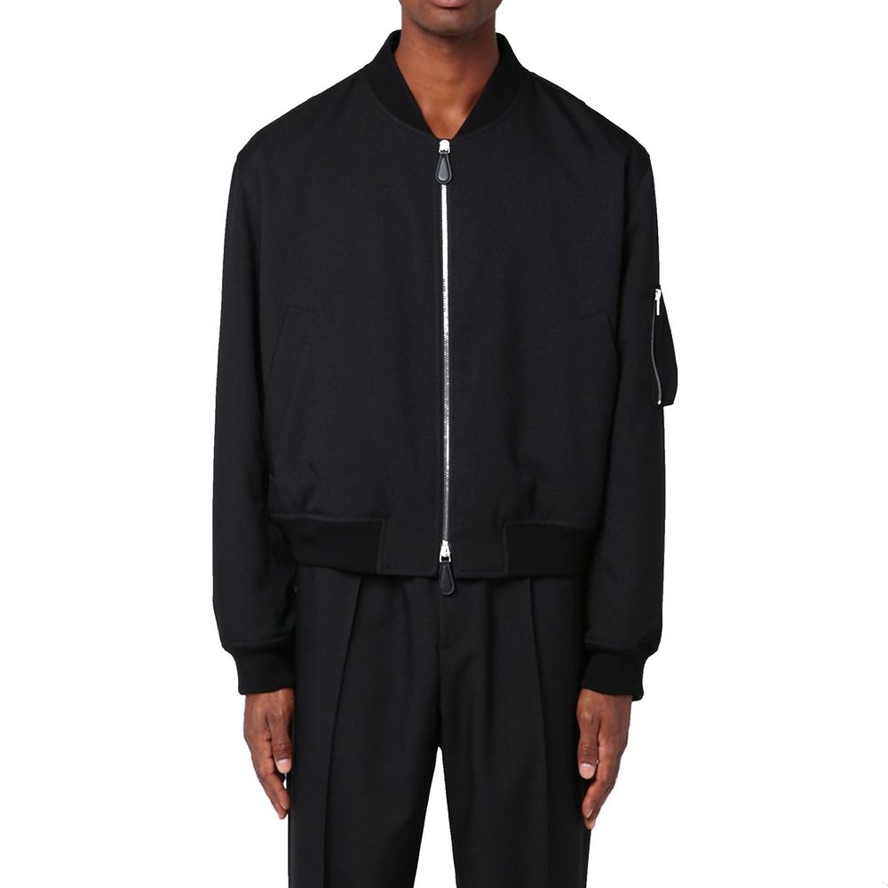 Jil Sander Black Polyester Bomber Jacket for Men