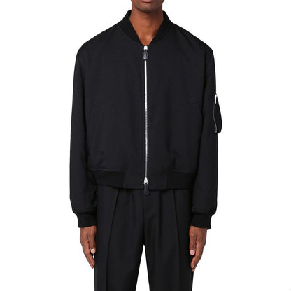 Jil Sander Black Polyester Bomber Jacket for Men