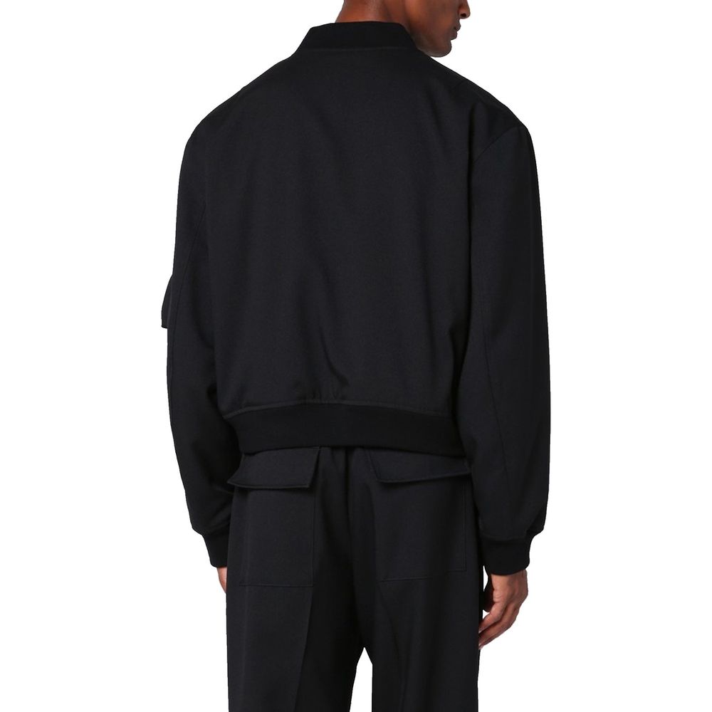 Jil Sander Black Polyester Bomber Jacket for Men