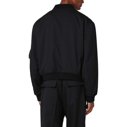 Jil Sander Black Polyester Bomber Jacket for Men