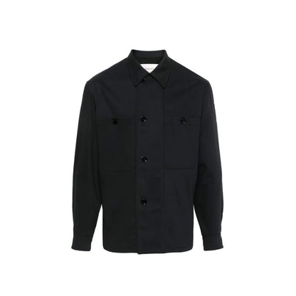 Lemaire Black Virgin Wool Coat for Men