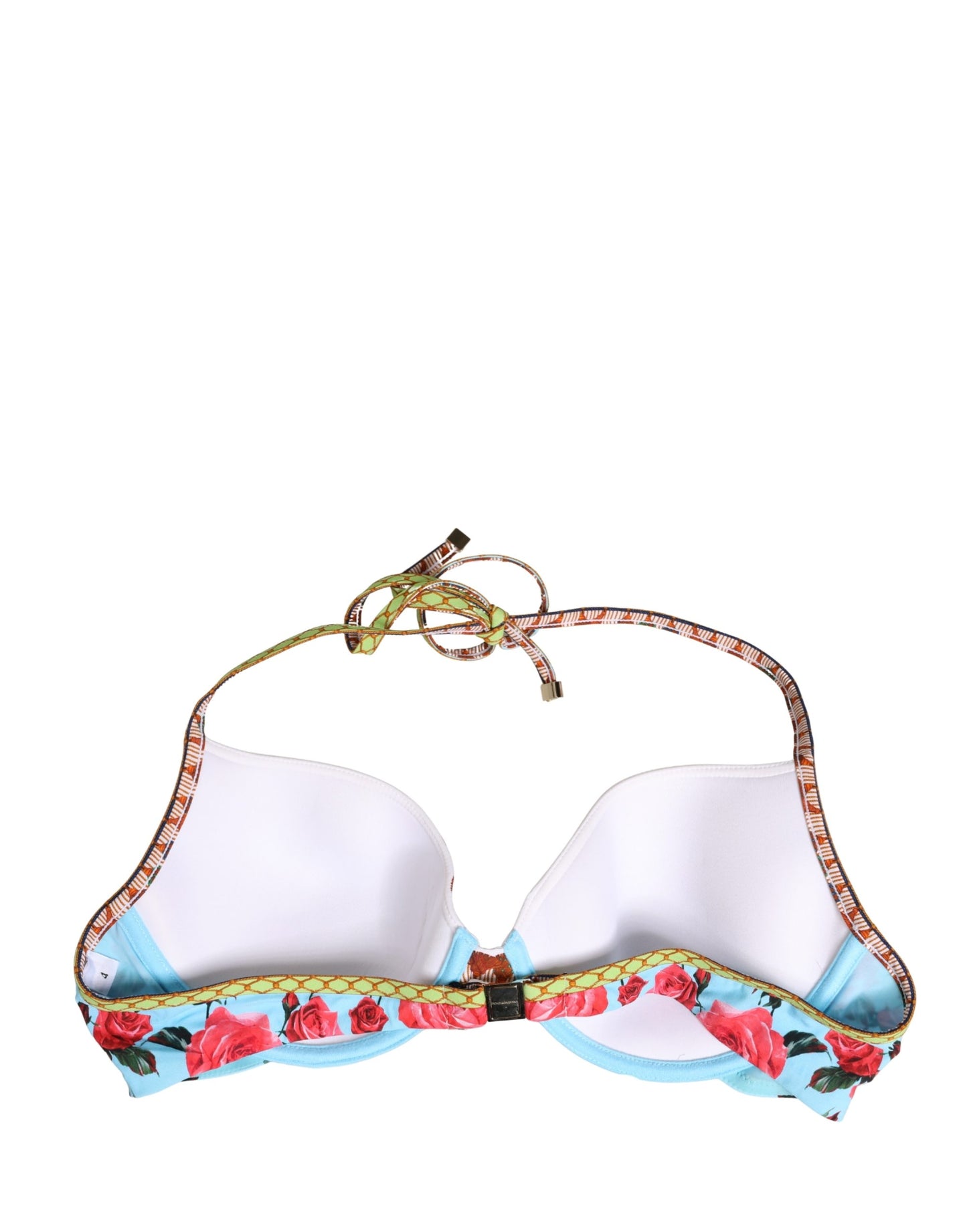 Dolce & Gabbana Multicolor Floral Print Halter Bikini Top