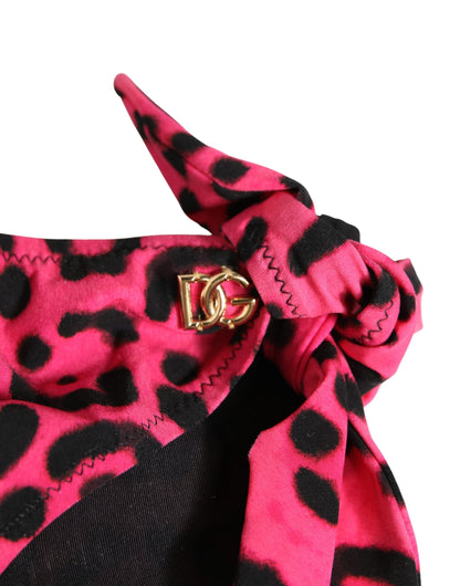 Dolce & Gabbana Pink Leopard Print Bikini Bottom Swimwear