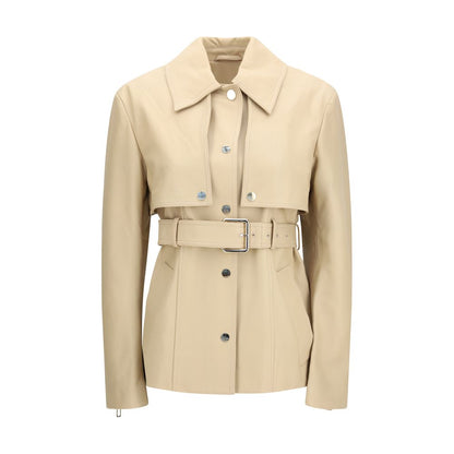 Max Mara Beige Leather Jacket - Stenzone Convertible Luxury