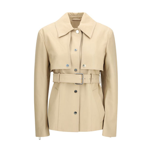 Max Mara Beige Leather Jacket - Stenzone Convertible Luxury