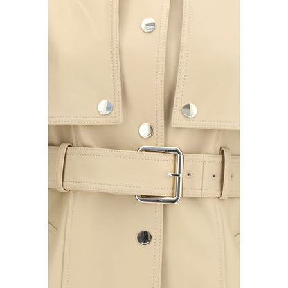 Max Mara Beige Leather Jacket - Stenzone Convertible Luxury